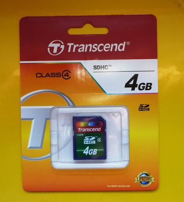 NEU: 4 GB Transcend SDHC Class 4 Secure Digital Speicherkarte 4GB TS4GSDHC4 SD