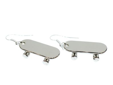 Skateboard Ohrringe Miniblings Board Ohrhänger Skaten Skater Board silber
