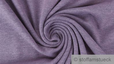 0,5 Meter Baumwolle Polyester Elastan Single Jersey Melange flieder meliert
