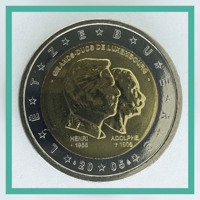 2 Euro Münze Luxemburg 2005 - Großherzog Henri und Adolphe -