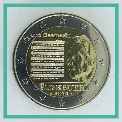 2 Euro Münze Luxemburg 2013 - Nationalhymne Luxemburg -