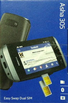 NOKIA Asha 305 Handy Smartphone Originalkarton OVP Verpackung Schachtel Box