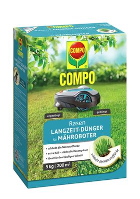 COMPO Rasen-Langzeit-Dünger für Mähroboter, 5 kg