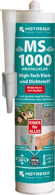 Hotrega® MS 1000 High-Tech Kleb- und Dichtstoff, 290 ml Kartusche, transparent