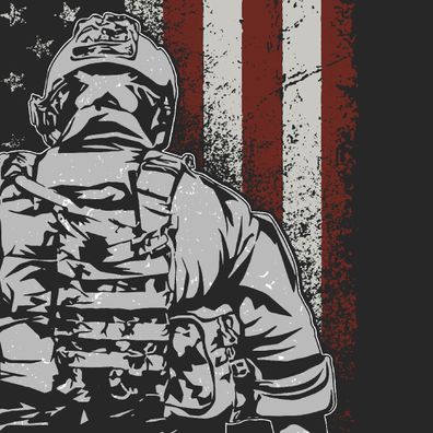 Muralo Selbstklebende Fototapeten XXL Grafik Amerikanischer Soldat 3D 4279