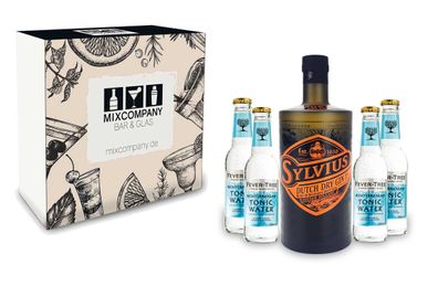 Sylvius Gin Tonic Geschenkset - Sylvius Dutch Dry Gin 0,7l (45% Vol) + 4x Fever