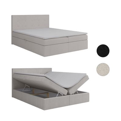 Boxspringbett Doppelbett Bett mit Bettkästen Glen Schlafzimmer Matratze H3 Topper