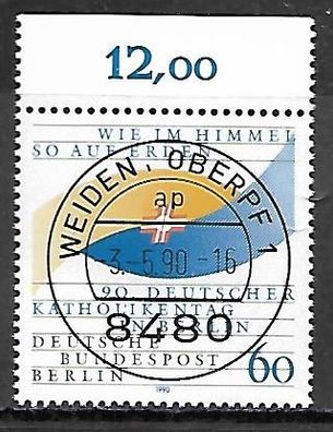 Berlin gestempelt Michel-Nummer 873 Oberrandstück