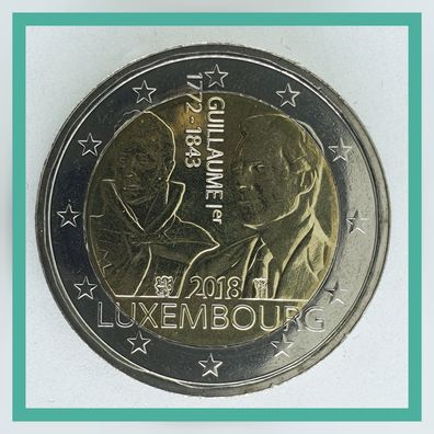 2 Euro Münze Luxemburg 2018 - 175. Todestag von Großherzog Guillaume I. -