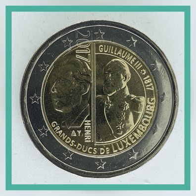 2 Euro Münze Luxemburg 2017 - 200. Geburtstag Großherzog Wilhelm III. -