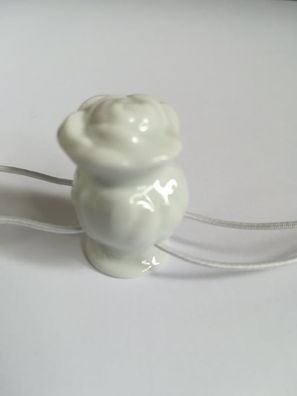 Porzellan Tropfenfänger Rosen Vase, weiß für Kaffee- o. Teekannen, Figur Blume Rose