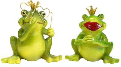 Frosch mit Kussmund oder Brille mittel 2er Set ca. 12 cm - Dekofigur
