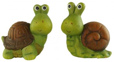 Schnecke und Schildkröte 2er Set ca. 8,5 cm - Dekofigur