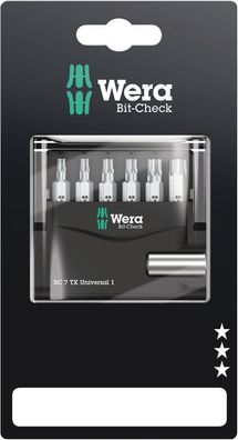 Wera Bit-Check 7 TX Universal 1 SB, Bits Bitsortiment 7-teilig