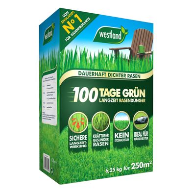 Westland® 100 Tage Grün - Langzeit Rasendünger, 6,25 kg für 250 m²