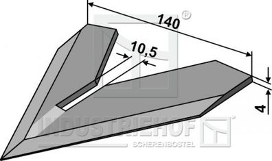 Hackschar 140mm zum Schweißen 1.10.1099