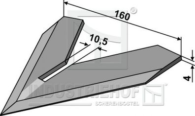 Hackschar 160mm zum Schweißen 1.10.1100