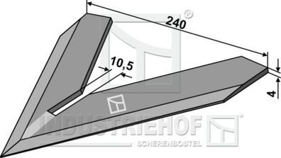 Hackschar 240mm zum Schweißen 1.10.1146