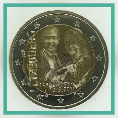 2 Euro Münze Luxemburg 2020 - Die Geburt von Prinz Charles - Foto Optik