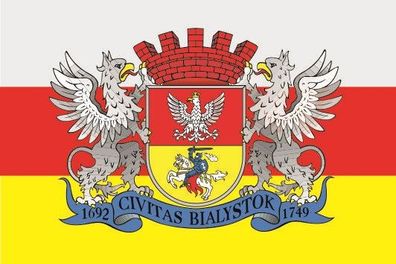 Fahne Flagge Bialystok (Polen) Premiumqualität