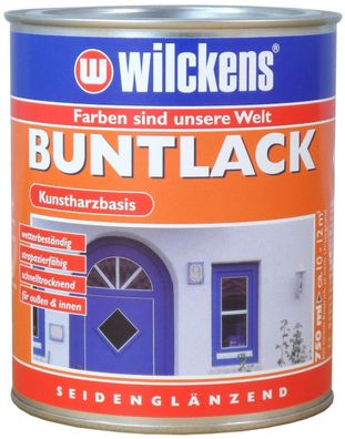 Wilckens 0,75l Buntlack seidenglänzend Tiefschwarz Holzlack Metall Lack Farblack