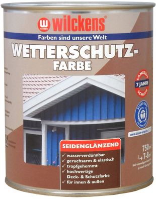 Wilckens 0,75l Wetterschutzfarbe Schokoladenbraun Holzdeckfarbe Holzfarbe
