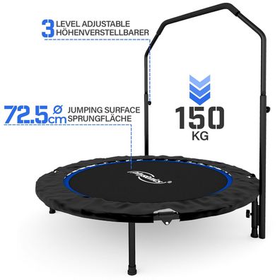 Physionics® Fitness Trampolin Indoor/ Outdoor Minitrampolin Faltbar Jumping Sport