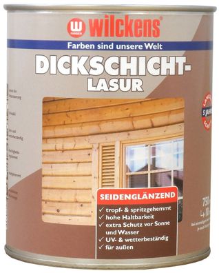 Wilckens 0,75l Dickschichtlasur Eiche seidenglänzend Holzschutzlasur Holz Lasur