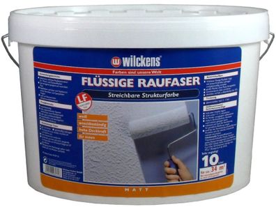 Wilckens Flüssige Raufaser Weiß Strukturfarbe Innenfarbe Farbe Wandfarbe