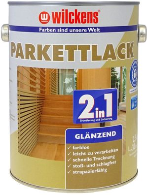 Wilckens 2,5l 2in1 Parkettlack glänzend Farblos Grundierung Fußboden Parkett