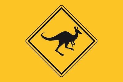 Fahne Flagge Vorsicht Känguru Premiumqualität