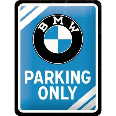 Blechschild "BMW Parking Only Blue" - 15x20 cm