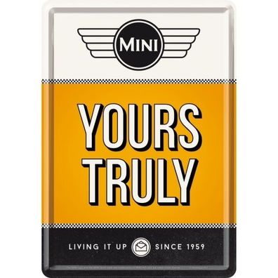 Blechpostkarte MINI - Yours Truly Orange