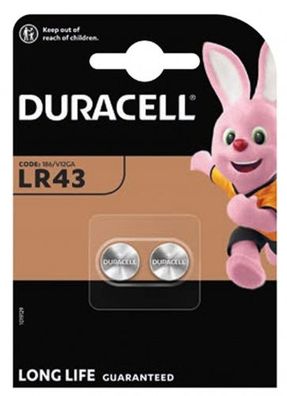 Duracell LR43-V12GA, 186, 84, LR1142 Knopfzelle 2er Pack