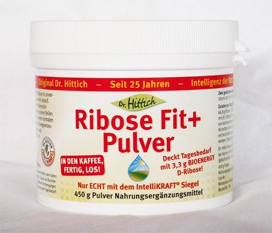 Dr. Hittich Ribose-Fit Plus Pulver, 450g, reine Ribose, ATP-Produktion, Ribose Fit