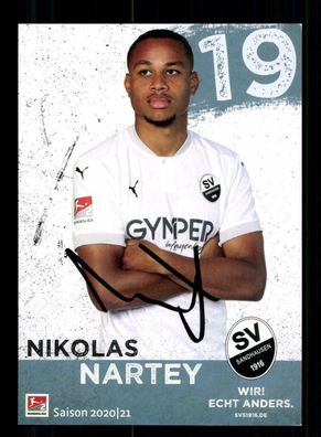 Nikolas Nartey Autogrammkarte SV Sandhausen 2020-21 Original Signiert