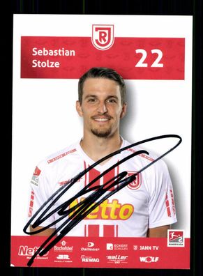 Sebastian Stolze Autogrammkarte Jahn Regensburg 2020-21 Original Signiert