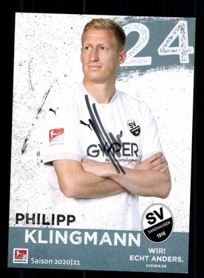 Philipp Klingmann Autogrammkarte SV Sandhausen 2020-21 Original Signiert