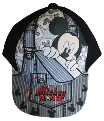 Disney Mickey Mouse Kappe, Base Cap, Mütze, Sonnenhut, Schwarz-Grau, Gr. 48