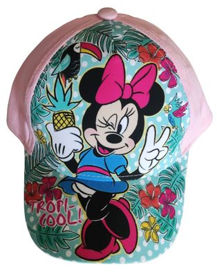Disney Minnie Maus Kappe, Basecap, Mütze, "Tropi-Cool!" für Kinder, Rosa, Gr. 54