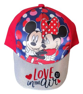 Disney Mickey & Minnie Kappe Mütze Love is in the Air für Kinder mit Glitzerschi