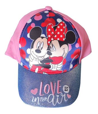 Disney Mickey & Minnie Kappe Mütze Love is in the Air für Kinder mit Glitzerschi