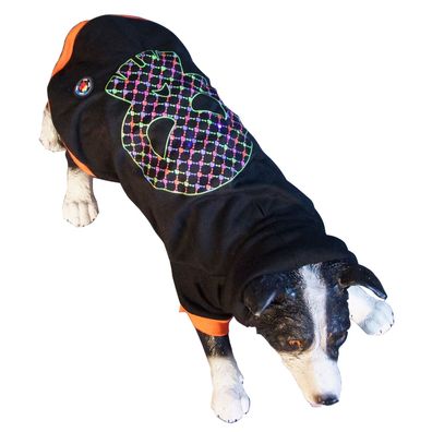 LED Hunde-Pullover leuchtende Hundebekleidung Hundekleidung blinkender Totenkopf Karo
