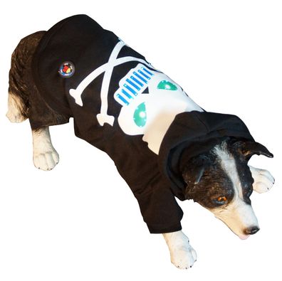 LED Hundebekleidung Hunde-Pullover Schwarz blinkende und leuchtende Hundemode mit Mo