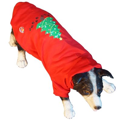 LED Hundebekleidung Hunde-Pullover Rot blinkender und leuchtender Weihnachtsbaum in