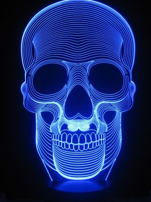3D LED-Lampe Totenkopf Schädel Tischlampe Mehrfarbenlicht Wohnlicht Skull Licht