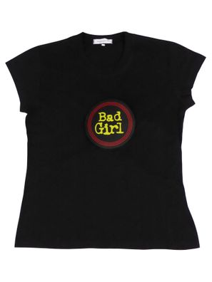 LED T-Shirt aus Baumwolle Schwarz mit Leucht-Motiv Bad Girl originelles outfit fü