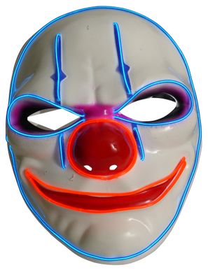 Halloween Leuchtmaske Gesichtsmaske ES böser Clown Killermaske leuchtende blinkende H