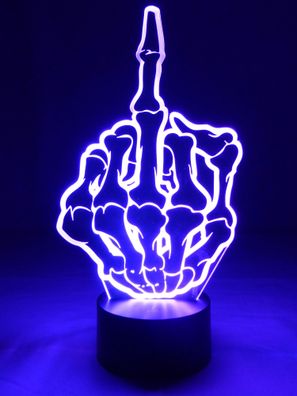 originelle 3D LED-Lampe Mittelfinger Mehrfarbenlicht Wohnlicht Nachtischlampe Tischle