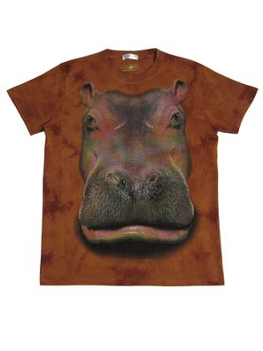 3D T-Shirt mit hochwertigem Druck Motiv niedliches Nilpferd Hippo Party Freizeit tshi